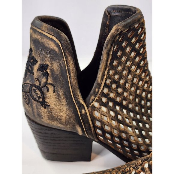 Musse & Cloud Atlantis Boots Womens Size 6 Brown Leather Embroidery Western - Picture 8 of 11